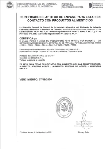 Pote y Tapa PP Cristal, Blanco y Sin Pigmentar
