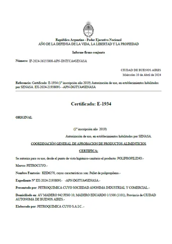 Certificado E-1934