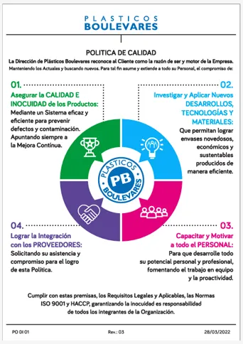 Políticas de Calidad Plásticos Bouelvares